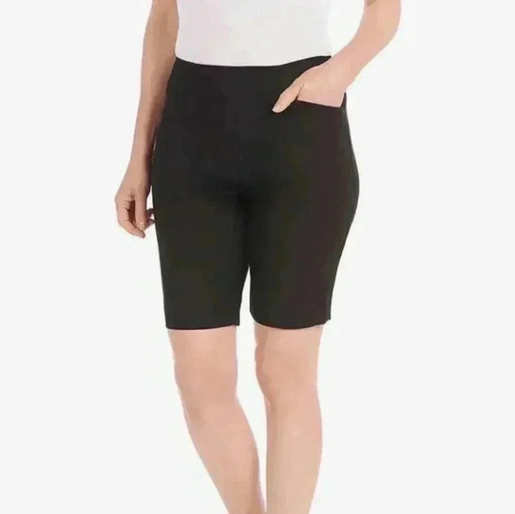 ❤️ New! Hilary  Radley Bermuda Shorts Black 10 Pull-on Tummy Control Stretch - Picture 1 of 13